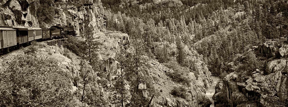 Colorado, Trains, Black and White
