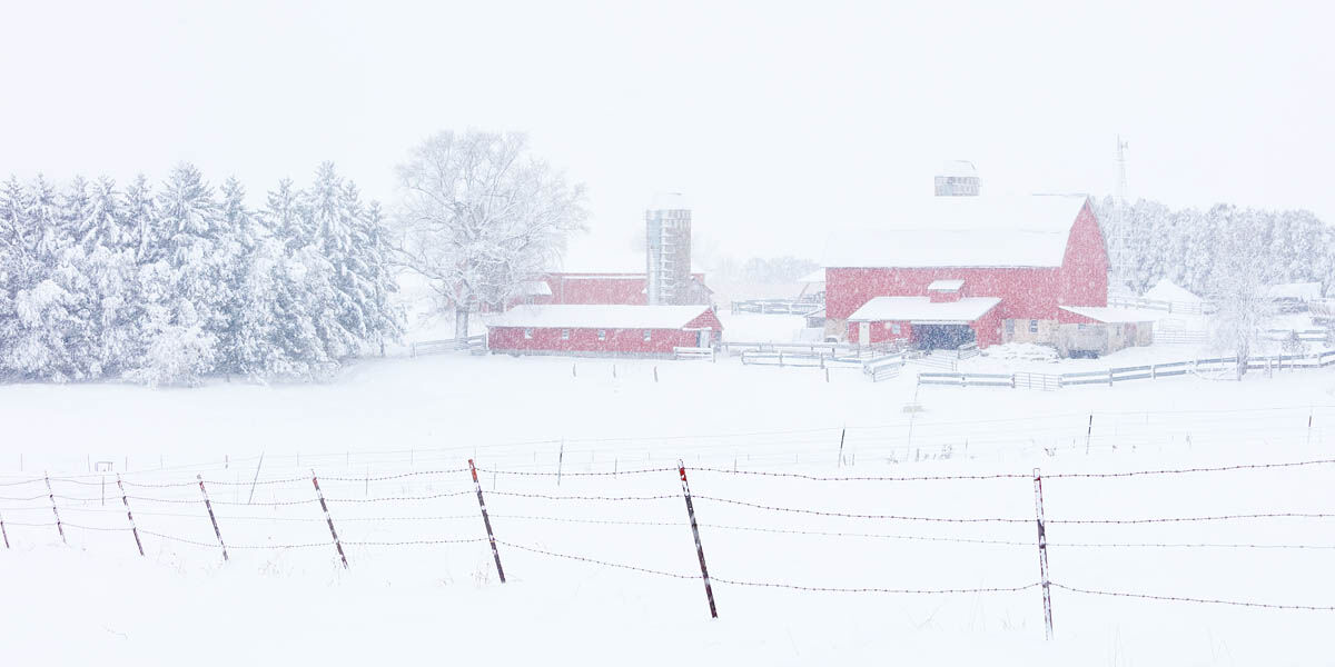 Barn, Winter, Farm, Red Barn, Snow