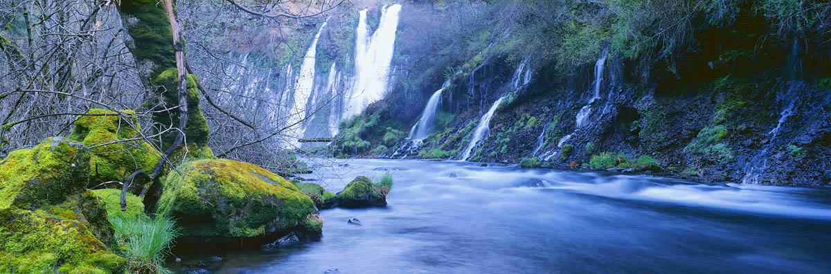 waterfall, river moss
