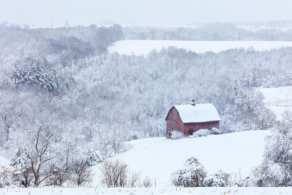 Barn, Winter, Red Barn, Farm